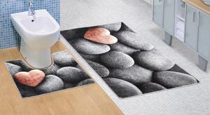 Koupelnová a WC předložka Tmavé kameny 3D