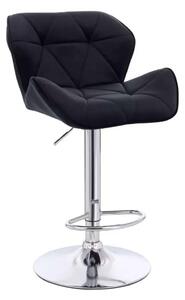 LuxuryForm DESIGN Barová židle MILANO VELUR na stříbrném talíři - černá