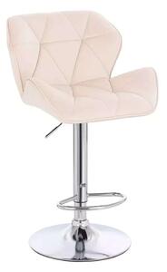 LuxuryForm DESIGN Barová židle MILANO VELUR na stříbrném talíři - krémová