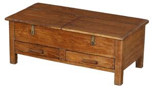 Starý kupecký stolek z teakového dřeva, 92x45x36cm