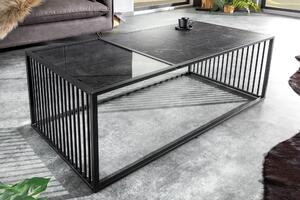 Konferenční stolek ARCHITECTURE 100cm mramorový vzhled a kouřové sklo