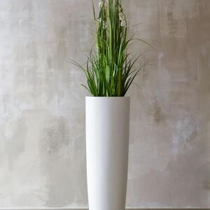 Květináč PILA, sklolaminát, výška 120 cm, bílý
