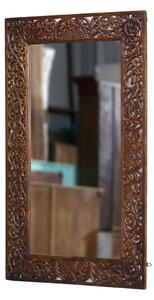 Zrcadlo v rámu z mangového dřeva, ručně vyřezávané, 93x3x152cm