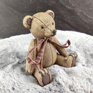 Dekorační medvídek hnědý s mašlí- 9 cm