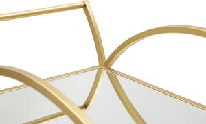 Zlatý kulatý servírovací vozík Mauro Ferretti Goda, 70x36,5x78 cm