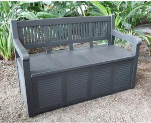 Zahradní lavice s úložným prostorem VOG 130 x 60 x 85 cm / antracit