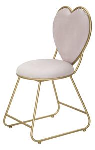 Kovová židle Mauro Ferretti Love, 37x47x80 cm, zlatá/růžová
