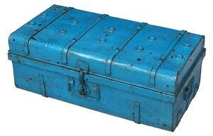 Plechový kufr, staré příruční zavazadlo, 75x41x29cm