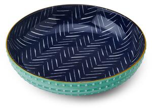 Mikasa Kameninová miska Coupe s indigovým chevron vzorem, 21 cm MKPBOWLS18