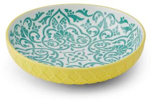 Mikasa Kameninová miska Coupe se žluto-modrým geometrickým vzorem, 21 cm MKPBOWLS41