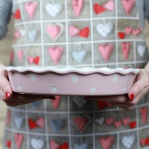 Keramická forma na koláč 26 cm růžová