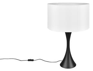 Trio Leuchten 515700132 SABIA - Moderní velká stolní lampa s černým podstavcem a textilním stínidlem, 1 x E27, 62cm (Velká stolní černá lampa s textilním stínidlem)