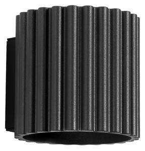 Nástěnná Svítidla SOLLUX LIGHTING, RIBLA, stmívatelné, Černá, Obývací pokoj, Hliník