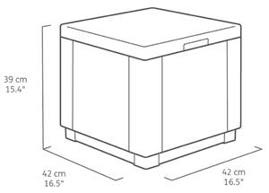 Keter Cube úložný puf cappuccino 228749