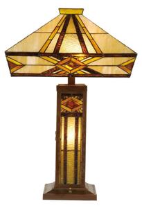 Jasně osvětlená stolní lampa Glenys, Tiffany styl