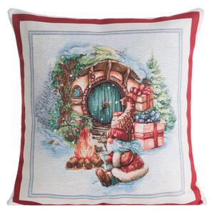 VÁNOČNÍ GOBELÍNOVÁ DEKORAČNÍ POVLAK NA POLŠTÁŘ XMAS2 45X45 CM VZOROVANÁ