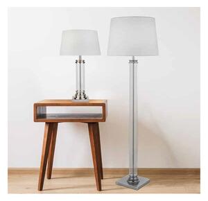 Searchlight EU5142SS Stylová stojanová lampa PEDESTAL SATIN + čiré sklo
