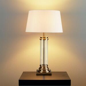 Searchlight EU5141AB Stylová stolní lampa PEDESTAL PATINA + čiré sklo
