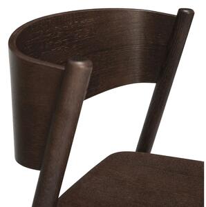 Hnědá jídelní židle z dubového dřeva Oblique - Hübsch