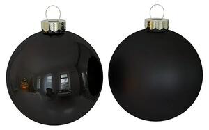 Sada vánočních baněk Ebony Black, černá, sklo, 12 ks