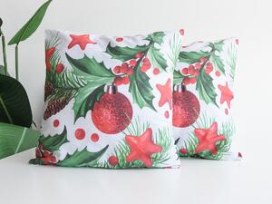 XPOSE® Bavlněný povlak na polštář VÁNOČNÍ CESMÍNA 40x40 cm 2ks