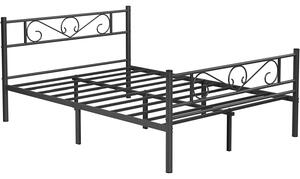 Kovový postelový rám, 198 x 86,4 x 141,8 cm, černý