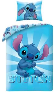 Modré bavlněné ložné povlečení Stitch - motiv z pohádky Lilo & Stitch - 100% bavlna - 70 x 90 cm + 140 x 200 cm