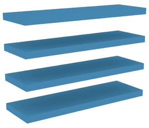 Plovoucí nástěnné police 4 ks modré 80 x 23,5 x 3,8 cm MDF