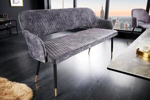Lavička PARIS 160cm sametově šedá