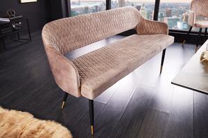 Lavička PARIS 160cm sametová champagne greige