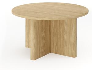 Kulaty konferenční stolek Bellora 90 cm - olejovaný dub