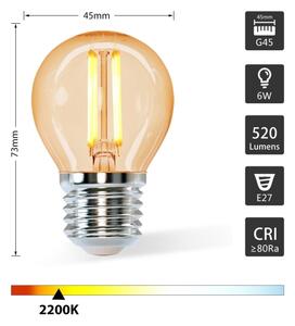 LED Žárovka G45 E27/6W/230V 2200K - Aigostar
