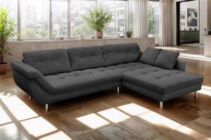 ROHOVÁ SEDAČKA, plast, textil, kompozitní dřevo, antracitová Livetastic - Sedací soupravy, Online Only