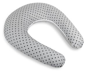 BELLATEX Kojicí polštář s povlakem na zip malé hvězdičky - šedá po obvodu 180 cm