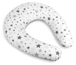 BELLATEX Kojicí polštář s povlakem na zip hvězdy - šedá, bílá po obvodu 180 cm