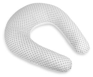BELLATEX Kojicí polštář s povlakem na zip kosočtverce - šedá, bílá po obvodu 180 cm