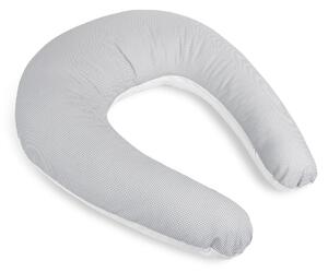 BELLATEX Kojicí polštář s povlakem na zip kostička - šedá, bílá po obvodu 180 cm