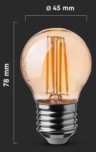 LED Žárovka FILAMENT AMBER G45 E27/4W/230V 2200K