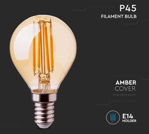 LED Žárovka FILAMENT AMBER P45 E14/4W/230V 2200K