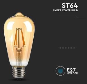 LED Žárovka FILAMENT AMBER ST64 E27/8W/230V 2200K