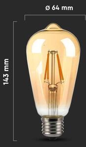 LED Žárovka FILAMENT AMBER ST64 E27/8W/230V 2200K