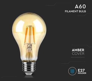 LED Žárovka FILAMENT AMBER A67 E27/10W/230V 2200K