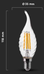 LED Žárovka FILAMENT E14/4W/230V 4000K