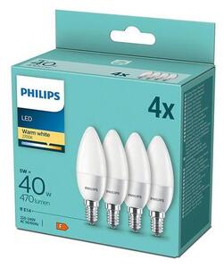 SADA 4x LED Žárovka Philips B35 E14/5W/230V 2700K