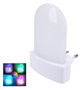Solight WL910 - LED RGB Orientační svítidlo se senzorem do zásuvky LED/0,5W/230V