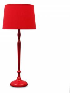 Light for home - Červená stolní lampa s textilním stínidlem 