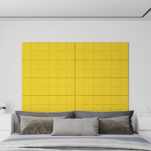 Nástěnné panely 12 ks světle žluté 90x30 cm textil 3,24 m²