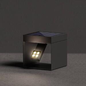 KLEWE LED solární zahradní reflektor Alea antracit 15 x 15cm IP65, Černá, Hliník, Moderní, Solární lampy