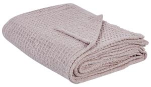 Přikrývka na postel CHAGYL Bavlna 200 x 220 cm Pastelově růžová