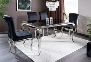 Jídelní židle PRINCE Velvet, 46x100x44, černá/stříbrná